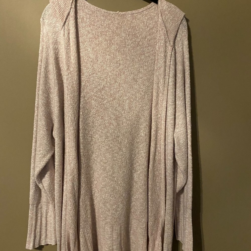 Marled Pink and White Sweater